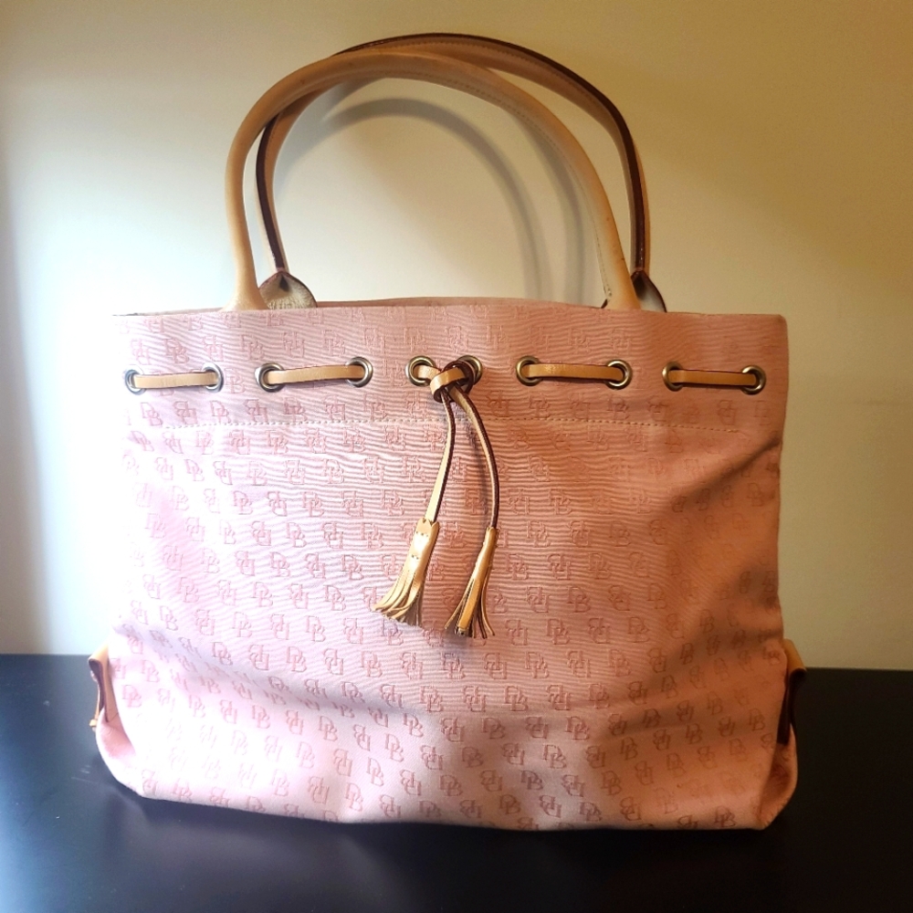 Vintage Pink Canvas Dooney & Burke Tote